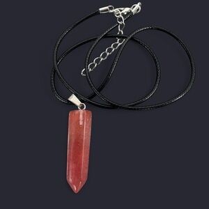 Cherry Quartz Stone Pendant Necklace